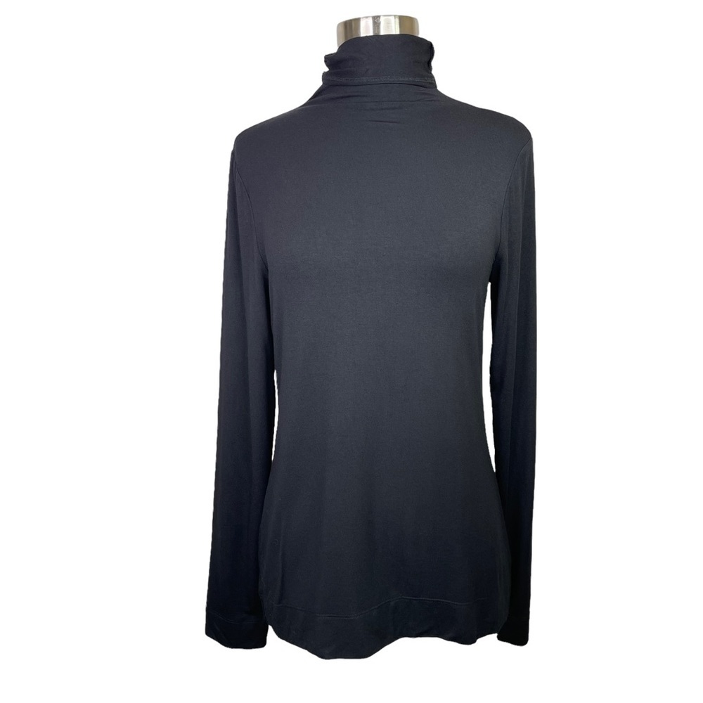 Heather by Bordeaux Long Sleeve Mock Neck Tee, Large